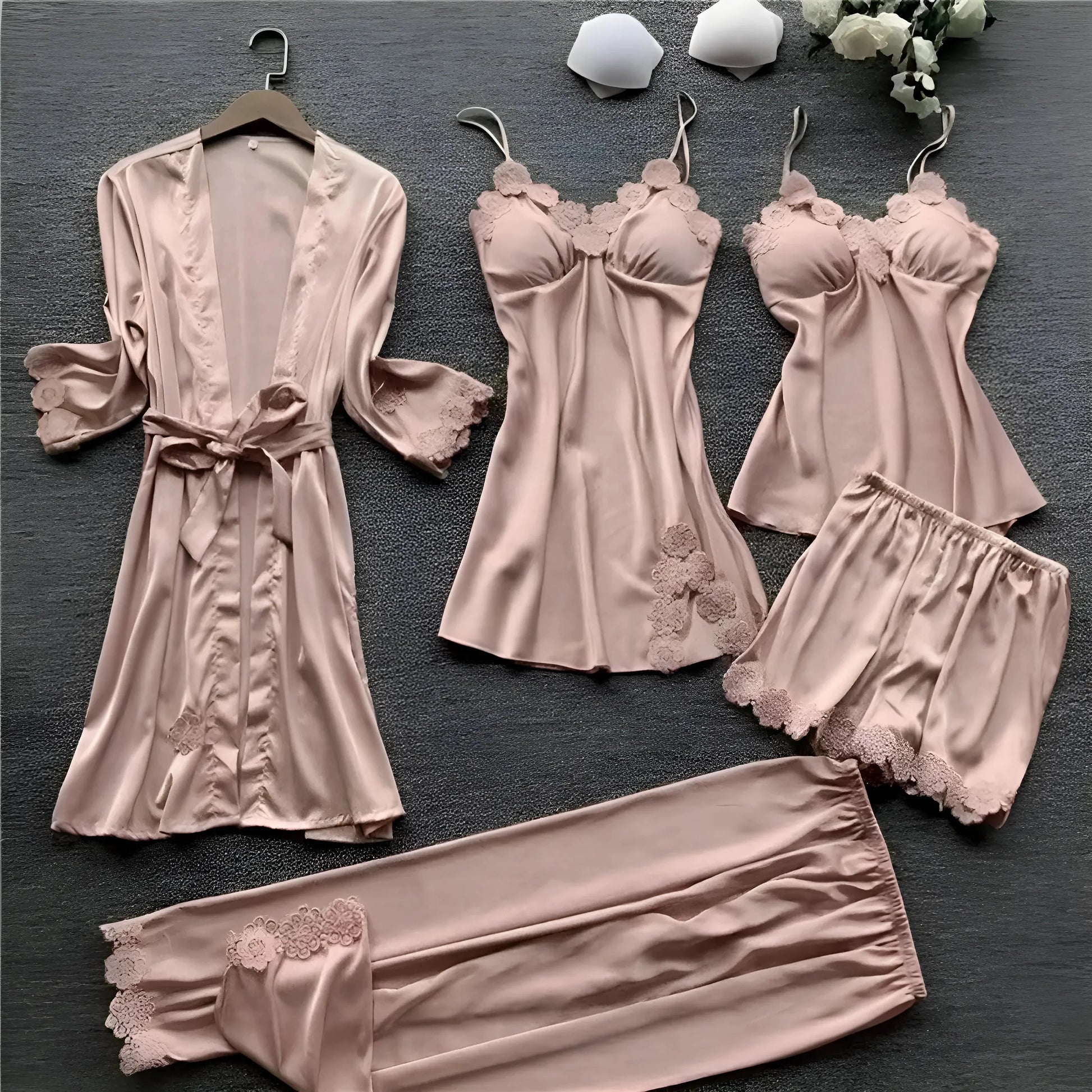 Pink Five-Piece Sleep Set