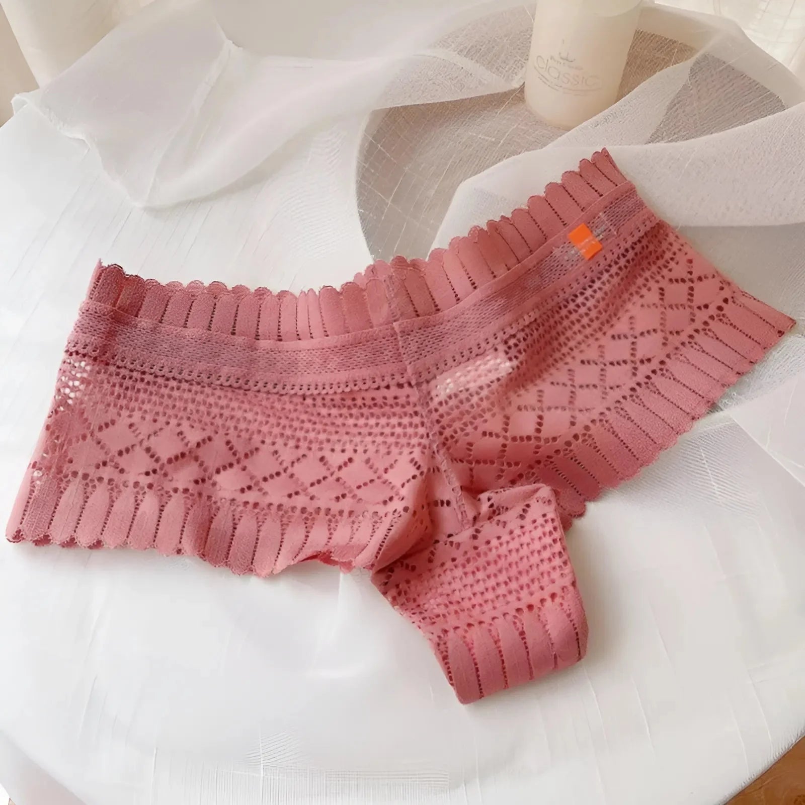 Pink Lace High-Waisted Knickers