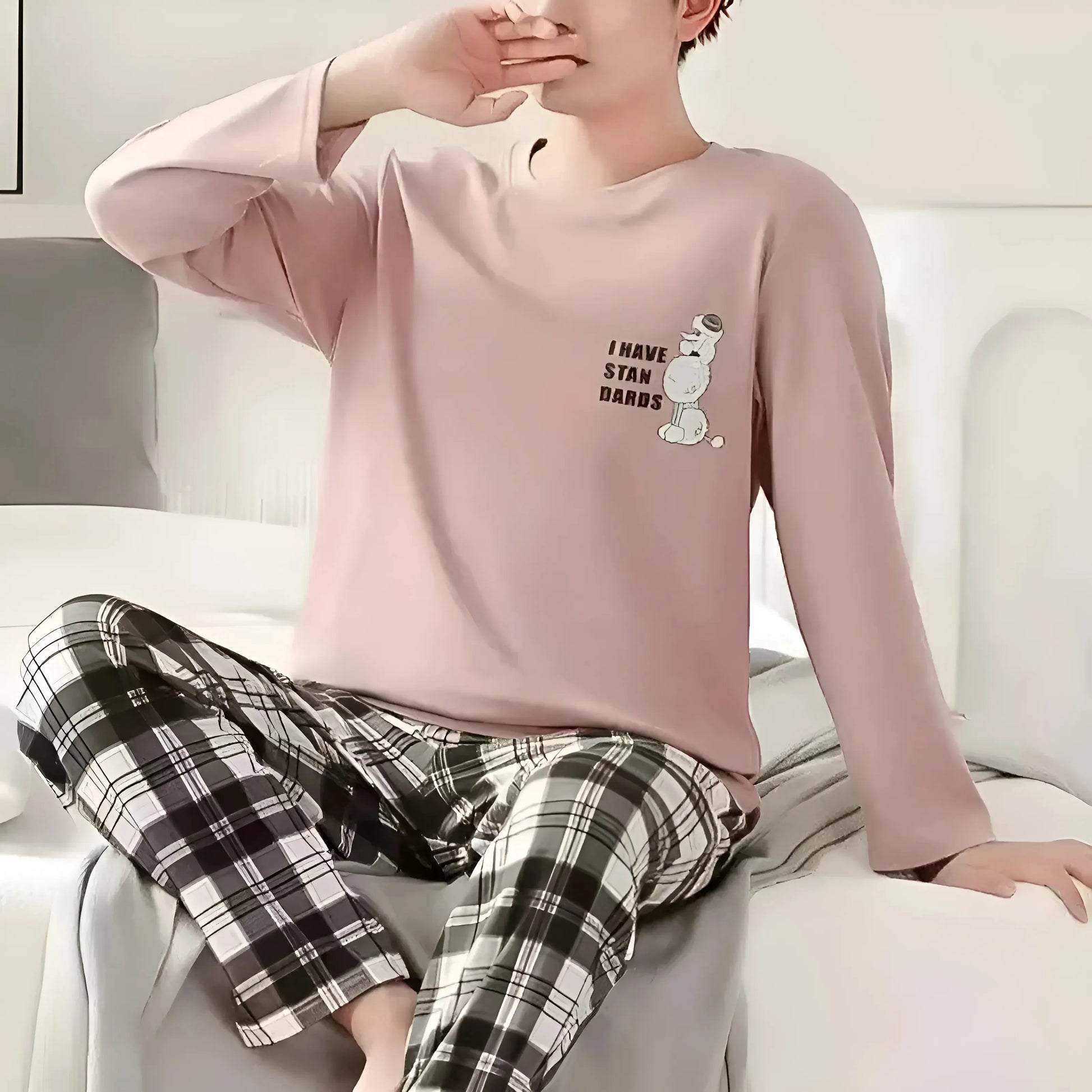 Pink Men's Printed Pyjamas