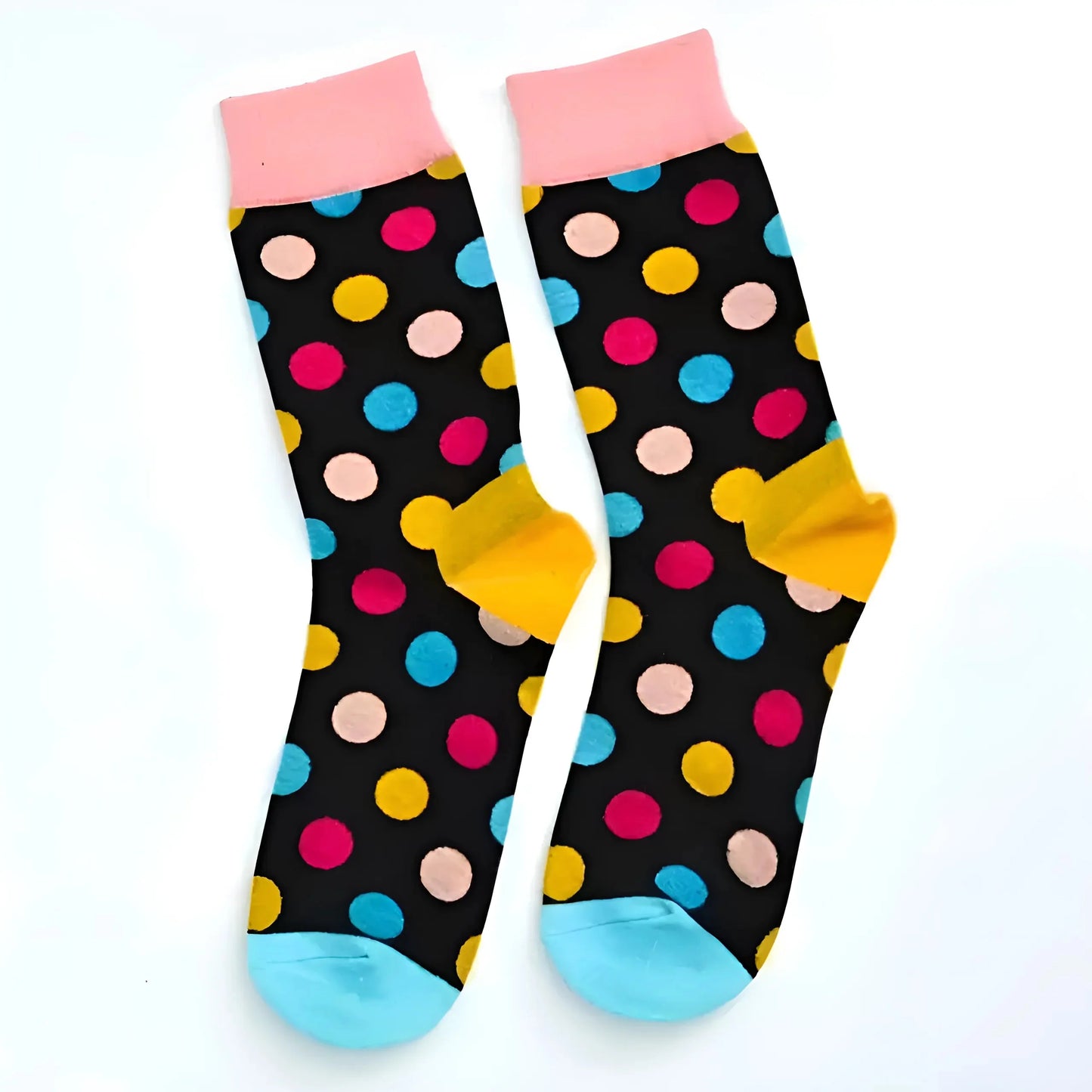 Pink-Navy Men's Polka Dot Socks