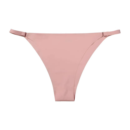 Pink Seamless Thong Underwear with Thin Straps