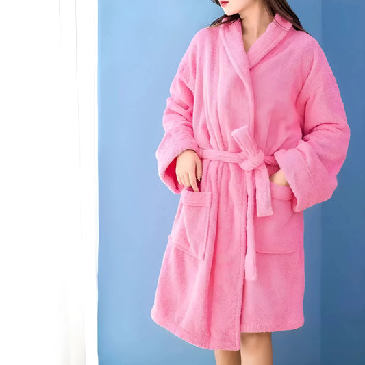 Pink Women's Cotton Robe