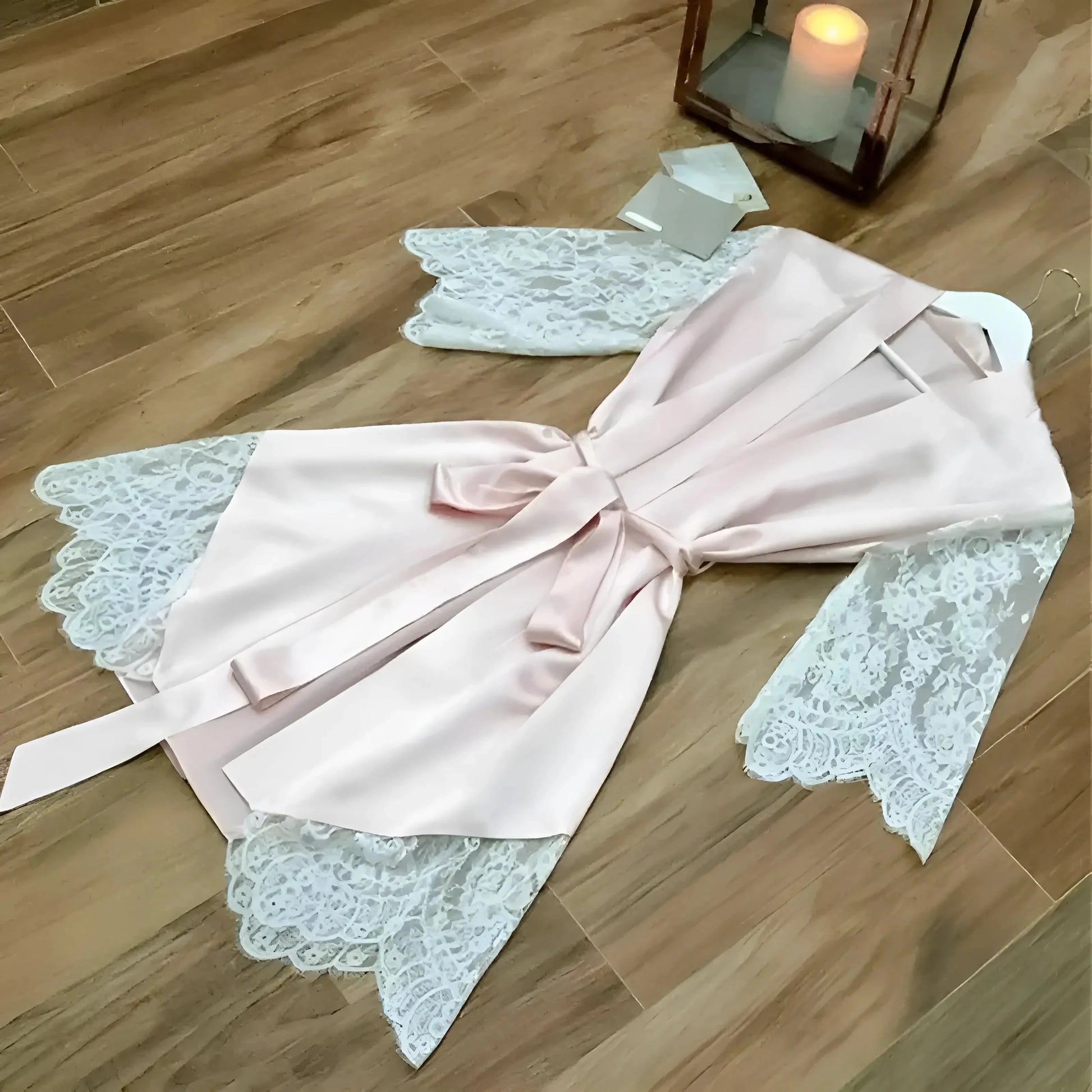 Pink Women's Lace Robe