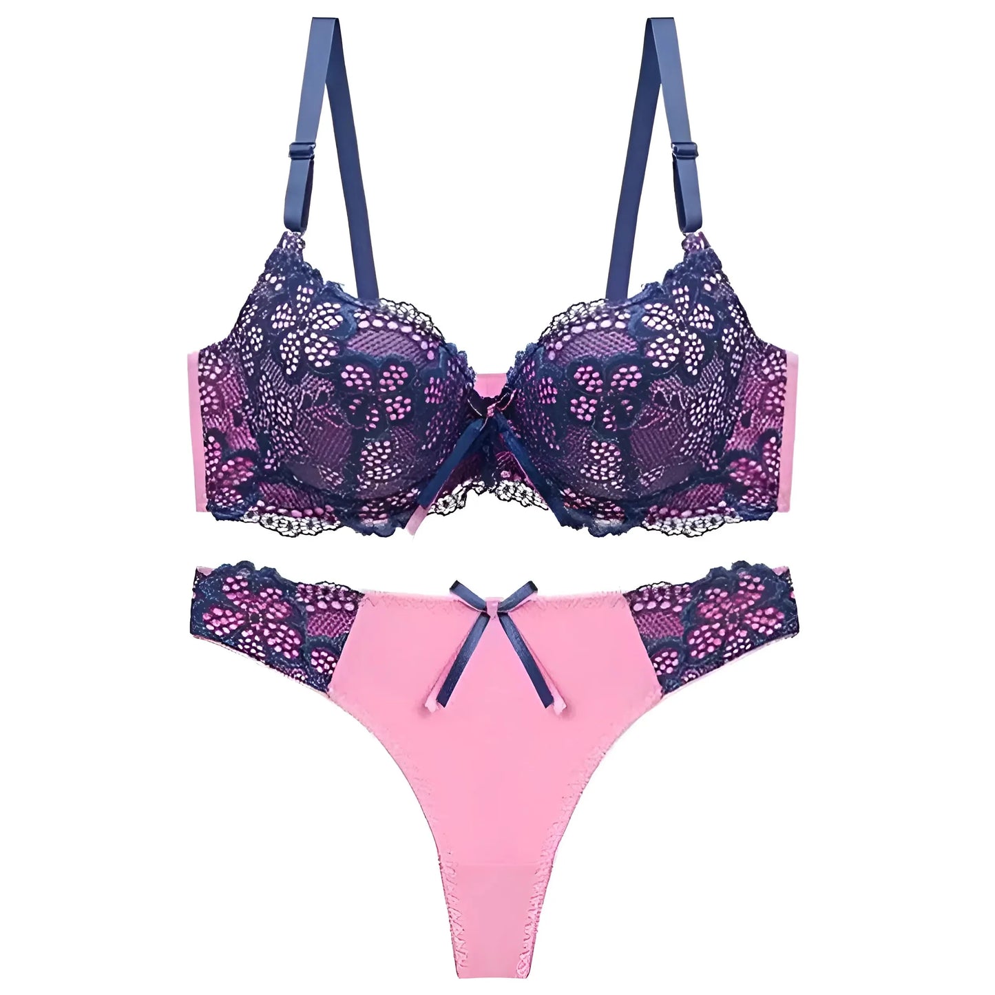 Purple Classic Lace Lingerie Set