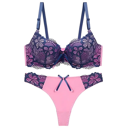 Purple Classic Lace Lingerie Set