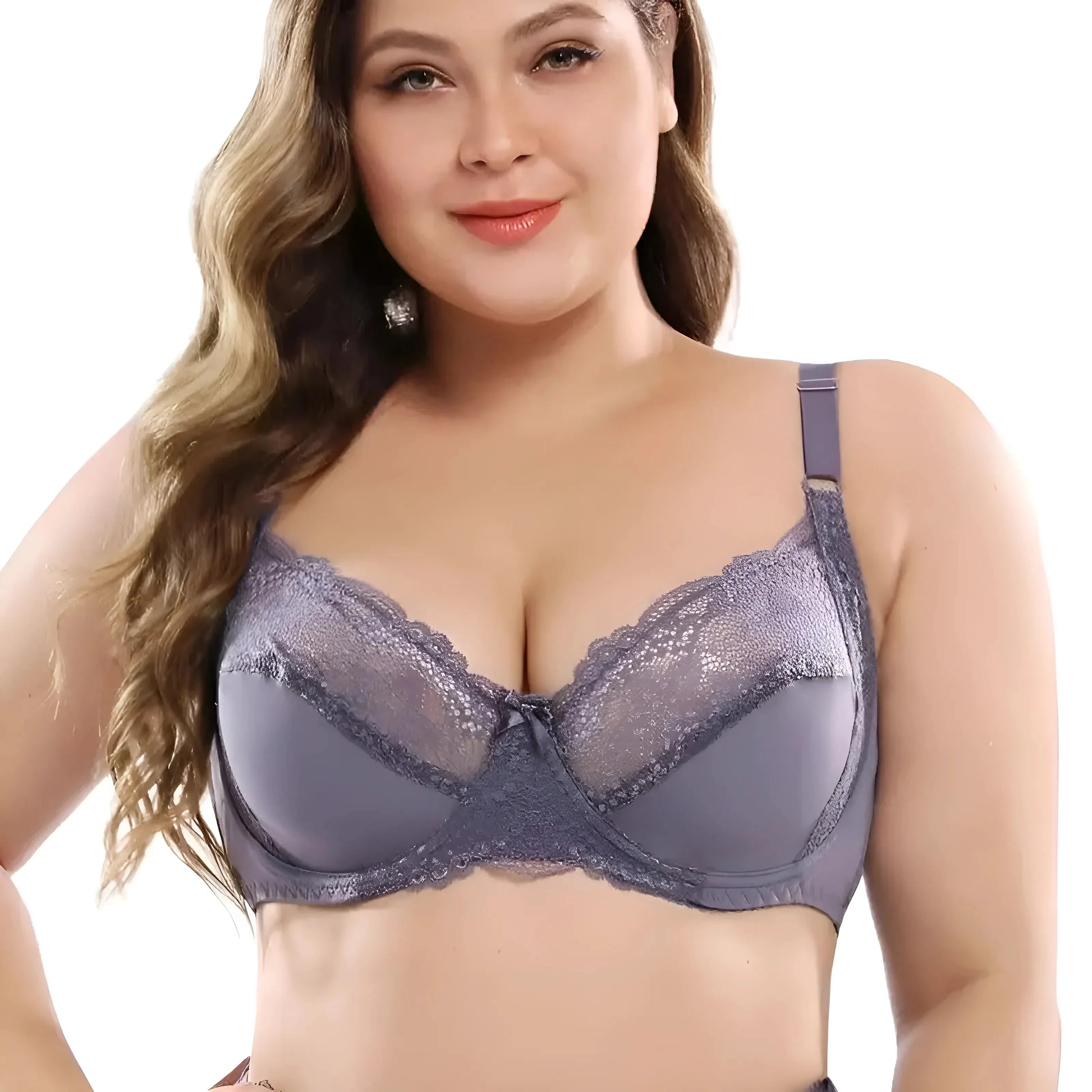 Purple Lace Bra in Plus Sizes