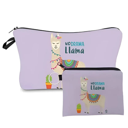 Purple Set of Two Zip Cosmetic Bags