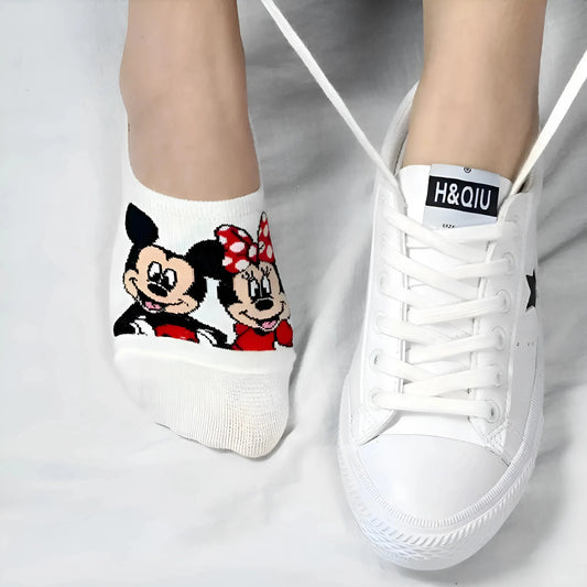 Red Cartoon Character Ankle Socks