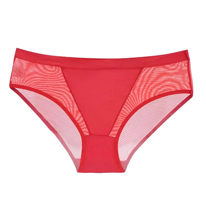 Red Classic Briefs with Sheer Back