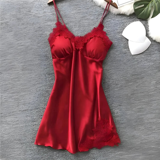 Red Delicate Lace Nightdress