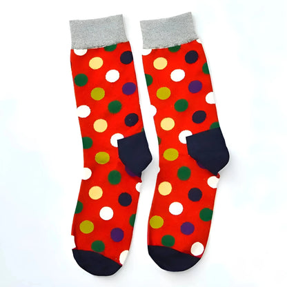 Red Men's Polka Dot Socks