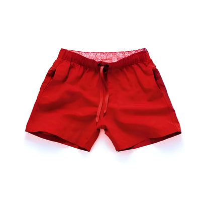 Red Men's Swim Shorts with Pockets in Various Colours