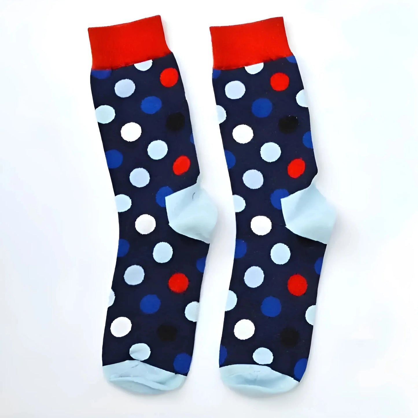 Red-Navy Men's Polka Dot Socks