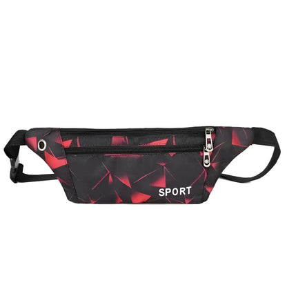 Red Running Waist Bag in Patterns