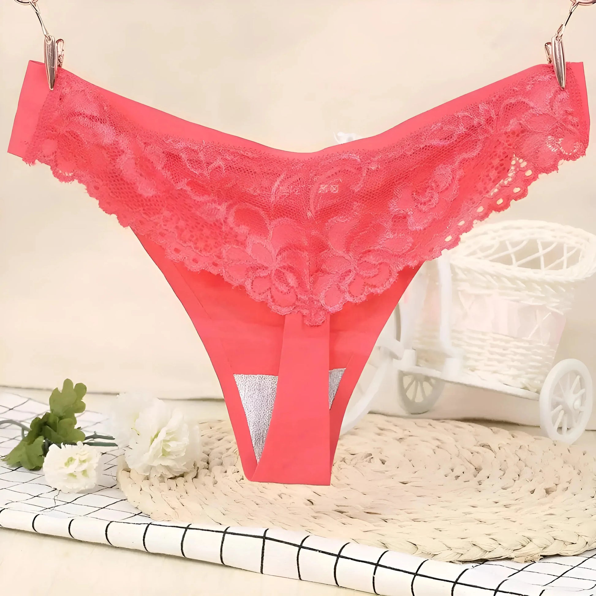 Red Universal Lace Thongs