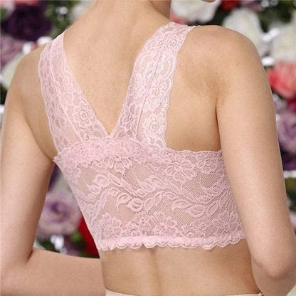 Rosa Bralette-BH aus Spitze