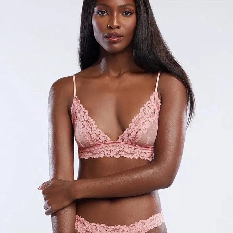 Rosa Bralette-BH aus Spitze