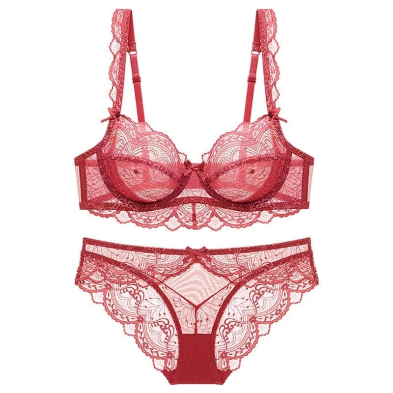 Rosa Dessous-Set aus Spitze mit Höschen