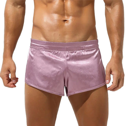 Rosa Herren-Boxershorts aus Satin