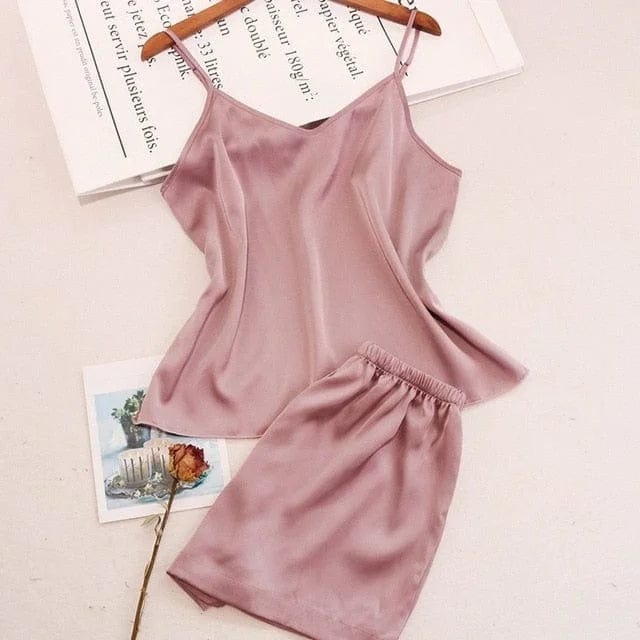 Rosa Klassischer zweiteiliger Pyjama für Damen