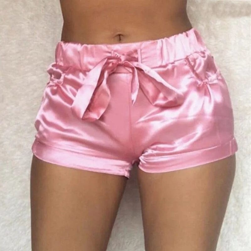 Rosa Kurze Schlafshorts mit Gummizug