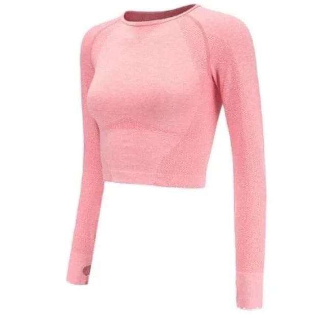 Rosa Sportliches Langarmshirt mit Daumenloch