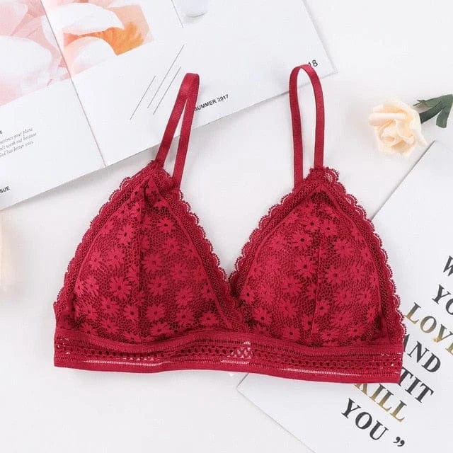 Rot Bralette-BH aus Spitze