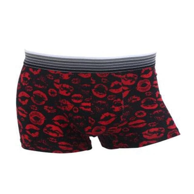 Rot Herren-Boxershorts mit farbenfrohen Mustern