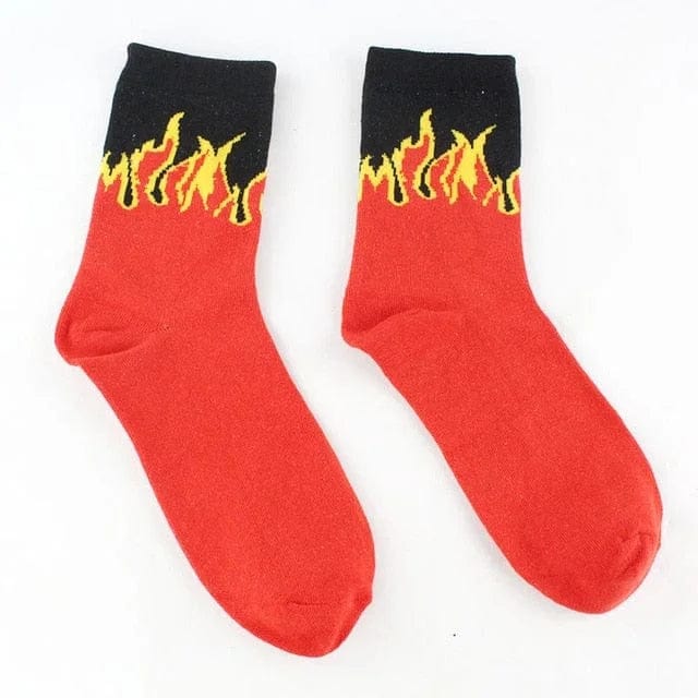 Rot Herrensocken mit Flammendruck