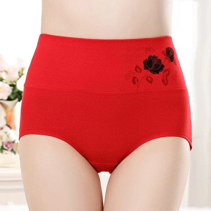 Rot Hoch taillierter Slip mit dekorativer Rose