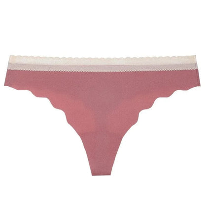 Rot Nahtloser Tanga mit Spitze