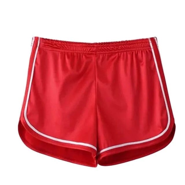 Rot Schimmernde Sportshorts