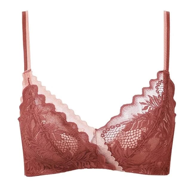 Rot Spitzen-BH im Bralette-Schnitt