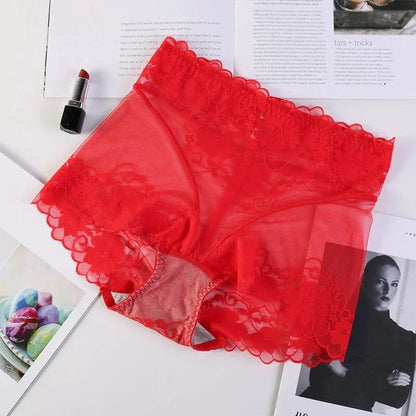 Rot Transparente Boxershorts für Damen