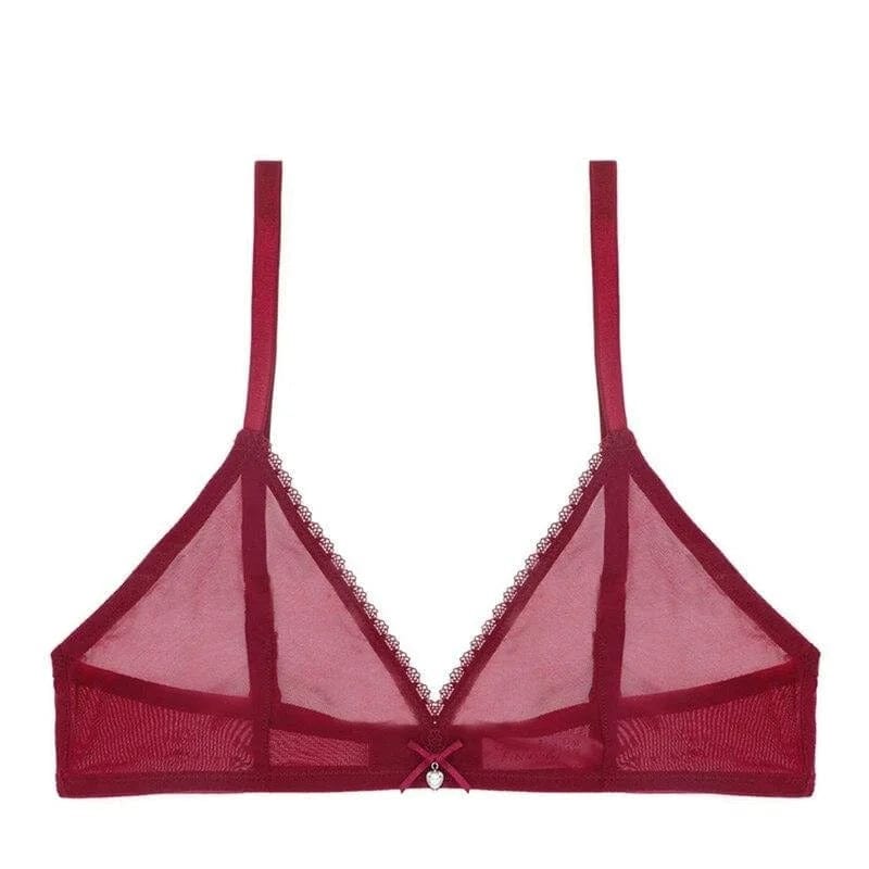 Rotwein Transparenter Bralette-BH