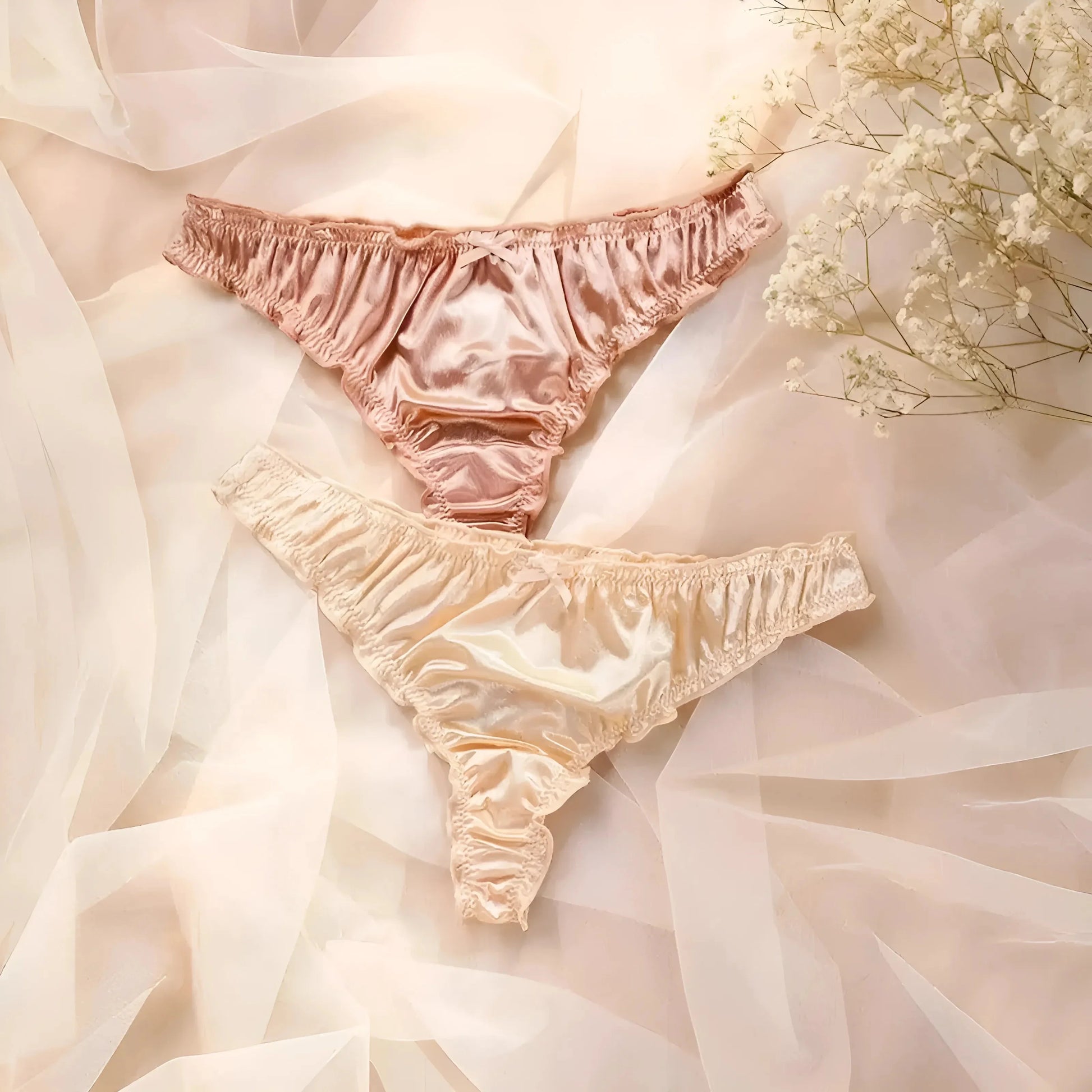 Satin Frill String Thong