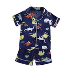 Satin-Pyjamas für Kinder - Marineblau / 80cm
