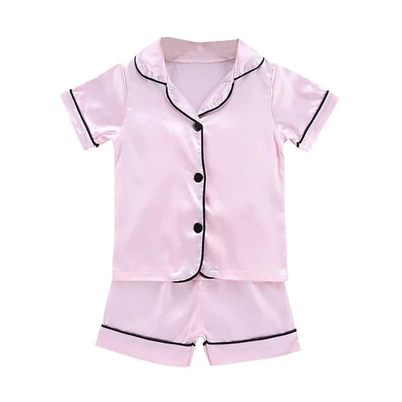 Satin-Pyjamas für Kinder - Rosa / 80cm