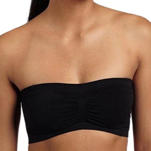 Schwarz Atmungsaktiver Bandeau-BH