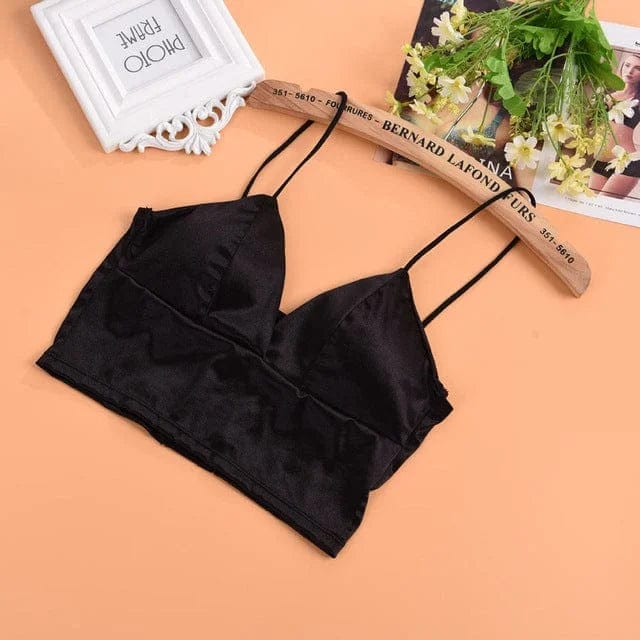 Schwarz Bralette-BH aus Satin