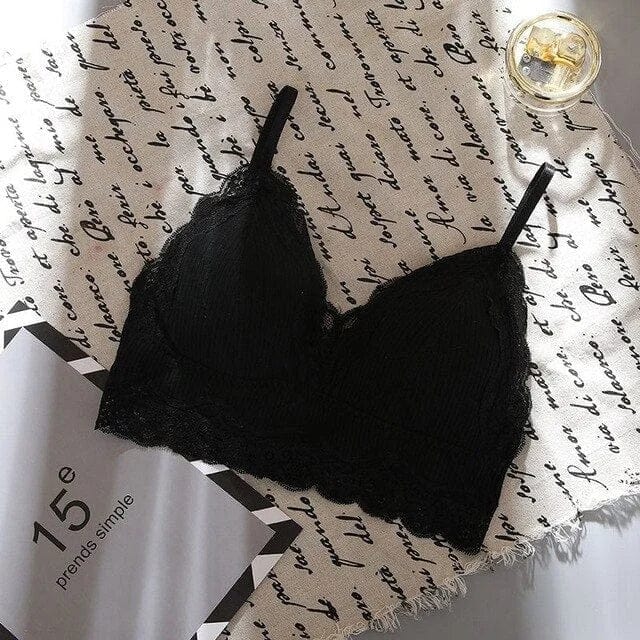 Schwarz Bralette-BH aus Spitze