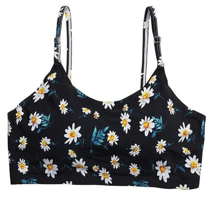 Schwarz Bralette-BH mit bunten Drucken