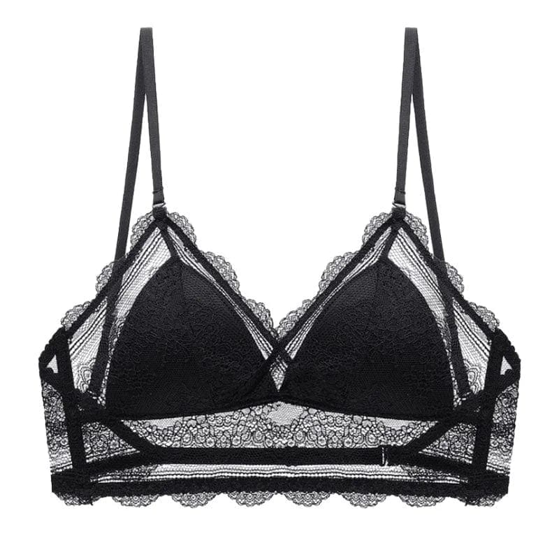 Schwarz Bralette-BH mit tiefem Rückenausschnitt