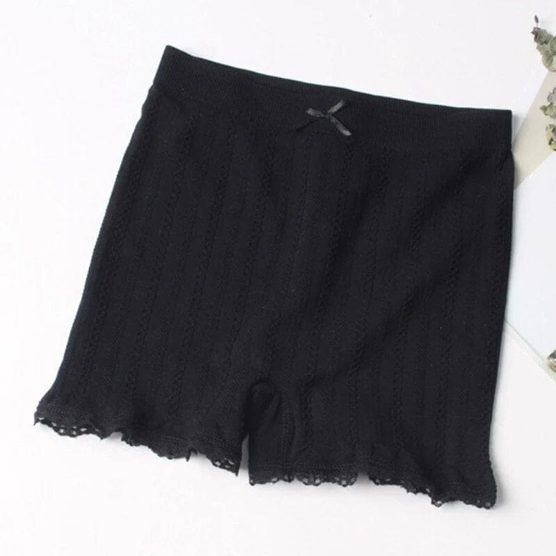 Schwarz Damen-Boxershorts mit dekorativem Finish