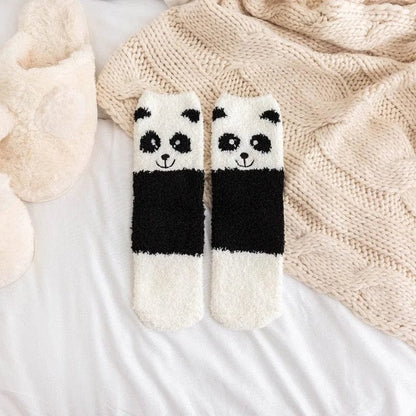 Schwarz Dicke Socken mit Tiermotiv