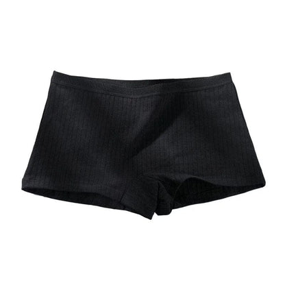 Schwarz Gerippte Boxershorts für Damen