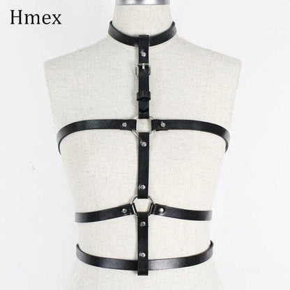 Schwarz Harness für einen Choker-BH