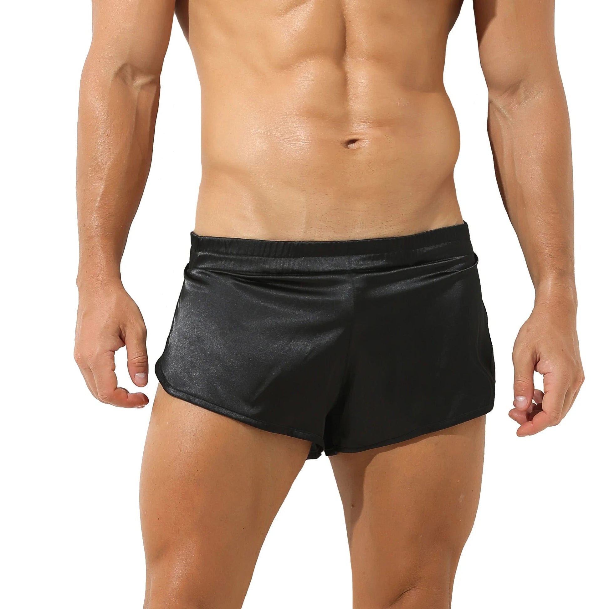 Schwarz Herren-Boxershorts aus Satin