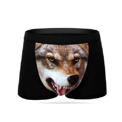 Schwarz Herren-Boxershorts mit einem Wolf