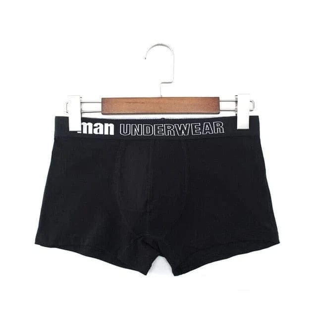 Schwarz Klassische Herren-Boxershorts von Manunderwear